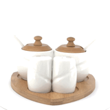 CLASSIC BOWLS WITH SPOONS AND SALT/PEPPER SHAKER SET